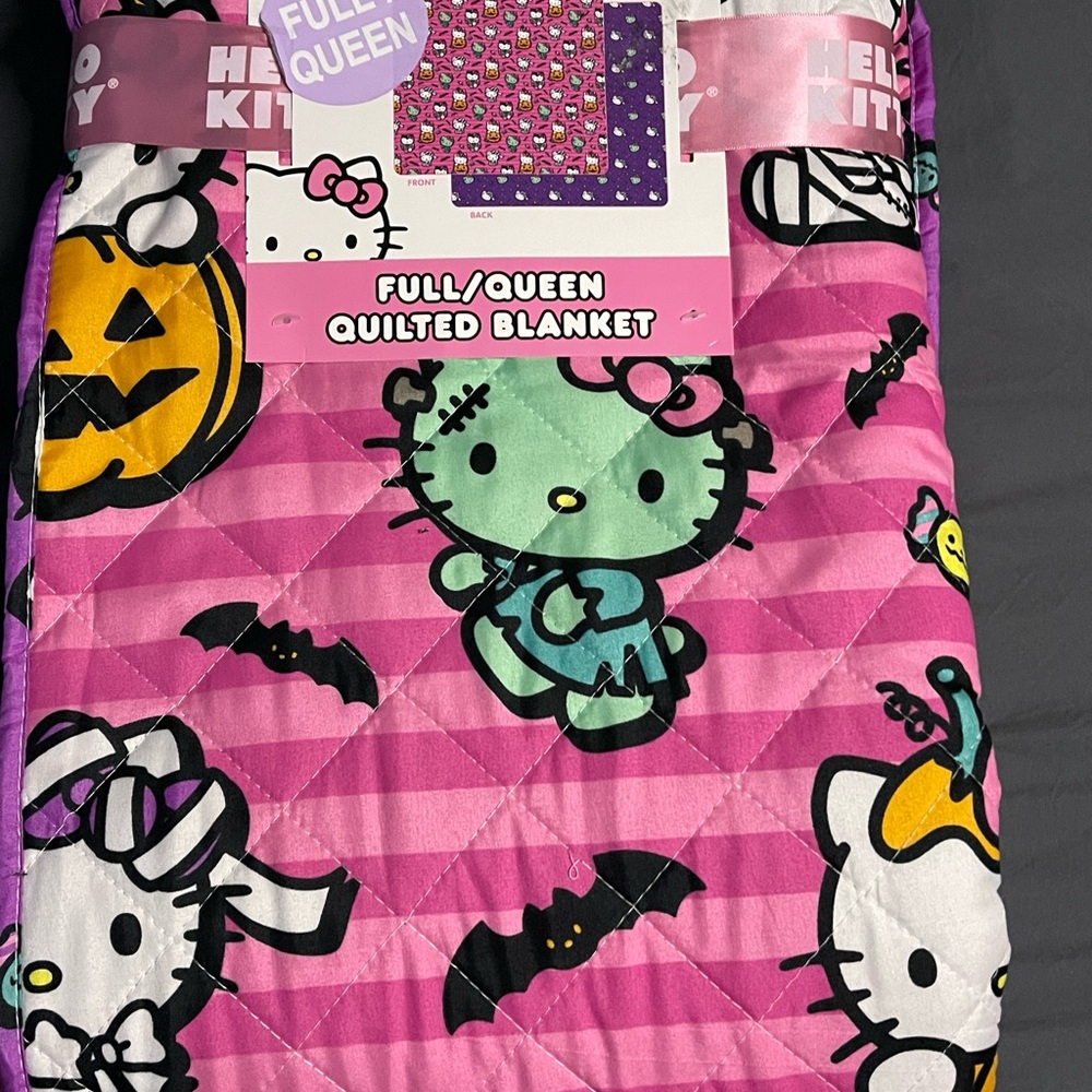 Hello Kitty Pink and Purple Halloween Blanket